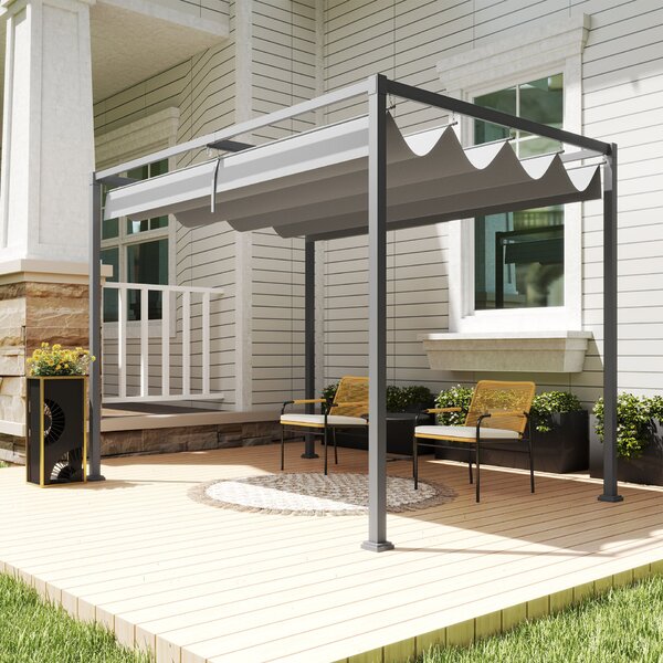 Pergola állítható arányékoló vászonnal, pavilon, 298 x 213 x 222 cm