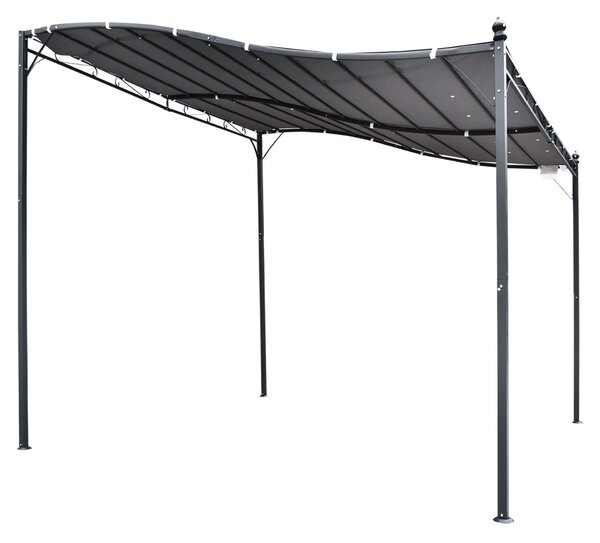 Gazebo Kerti pavilon sátor, vízálló, 297x297cm, fekete / szürke