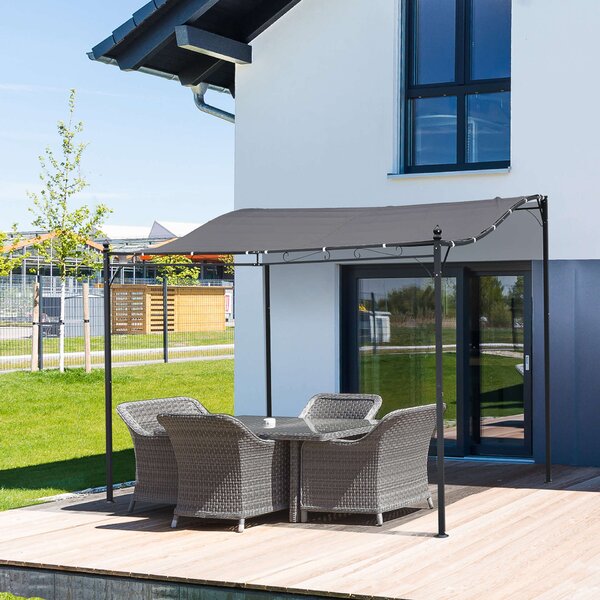 Gazebo Kerti pavilon sátor, vízálló, 297x297cm, fekete / szürke