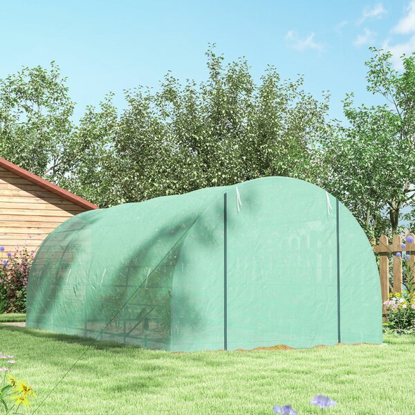 Outsunny alagút üvegház növényeknek, zöld, 6x3x2m