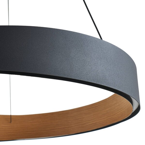Lucande Daelor LED lógó világítás, fekete/fa, CCT, dimmelhető, dimmelhető, Fekete, Nappali / Étkező, fém, Dizájn