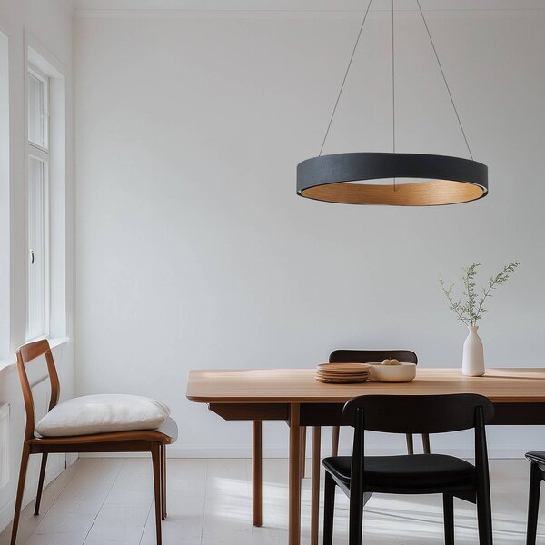 Lucande Daelor LED lógó világítás, fekete/fa, CCT, dimmelhető, dimmelhető, Fekete, Nappali / Étkező, fém, Dizájn