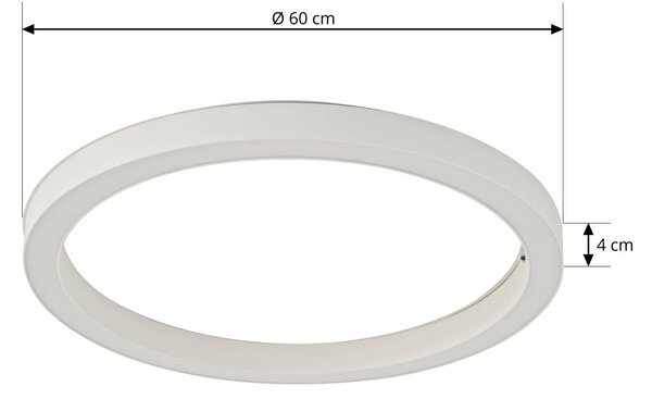 Lucande LED mennyezeti lámpa Neor, fehér, Ø 60 cm, CCT, dimmelhető, dimmelhető, Fehér / opál, Folyosó, fém, Modern