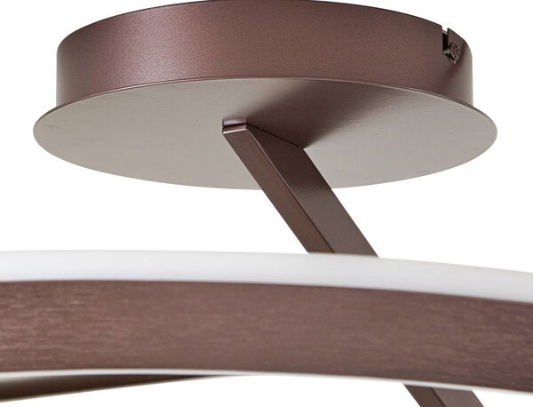 Lucande Eldra LED mennyezeti világítás, kávébarna, Ø 55 cm, CCT, dimmelhető, Barna / rozsda, Nappali / Étkező, fém, Modern
