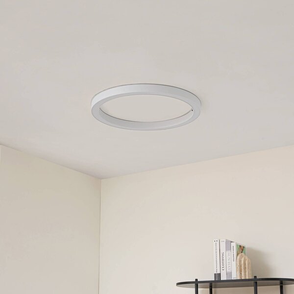 Lucande LED mennyezeti lámpa Neor, fehér, Ø 60 cm, CCT, dimmelhető, dimmelhető, Fehér / opál, Folyosó, fém, Modern