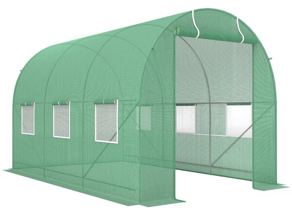 Kerti üvegház lekerekített PE tetővel, 3,5x2x2m