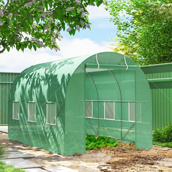 Kerti üvegház lekerekített PE tetővel, 3,5x2x2m