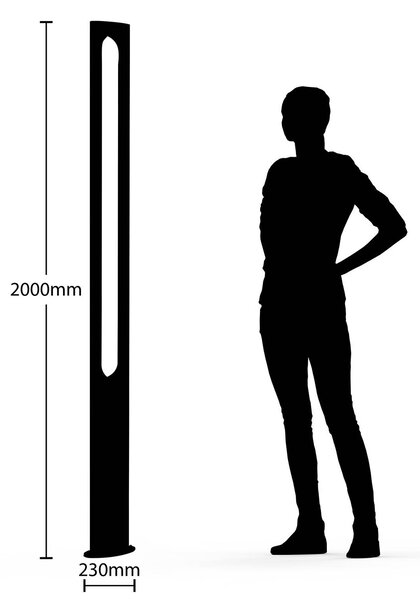 Lucande Dovino LED árbóc lámpa, 200 cm, Fekete, Alumínium, Modern