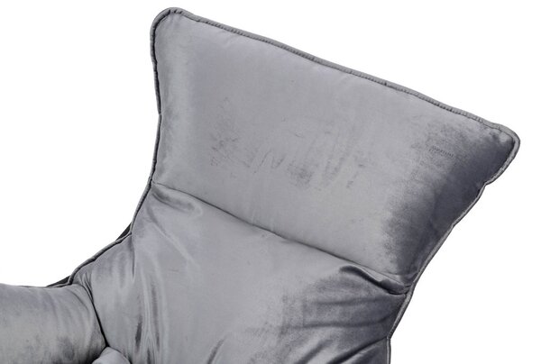 King Home Otilia Stand Fotel Bársony Sötétszürke Modern