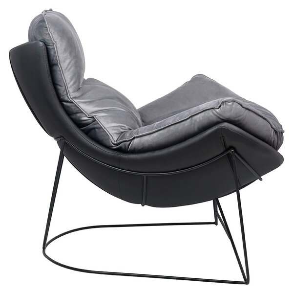 King Home Otilia Stand Fotel Bársony Sötétszürke Modern
