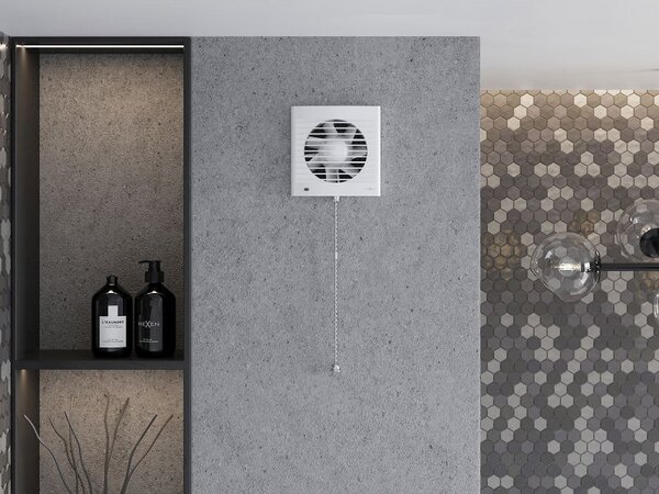 Mexen EXS 120 fürdőszobai ventilátor, zsinóros kapcsoló, fehér - W9604-125K-00
