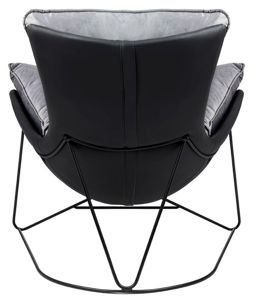 King Home Otilia Stand Fotel Bársony Sötétszürke Modern