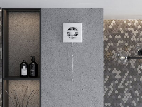 Mexen EXS 100 fürdőszobai ventilátor, zsinóros kapcsoló, fehér - W9604-100K-00