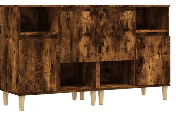 VIDAXL - Tálalószekrény - Fa - Füstös Tölgy - 60x35x70 cm (2 db)