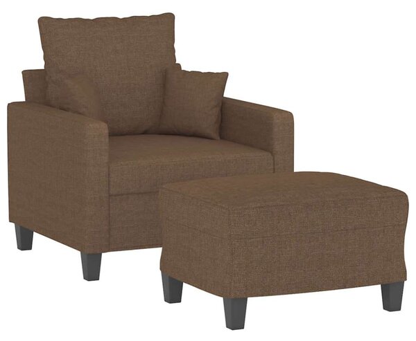 VidaXL barna szövet kanapéfotel lábtartóval 60 cm