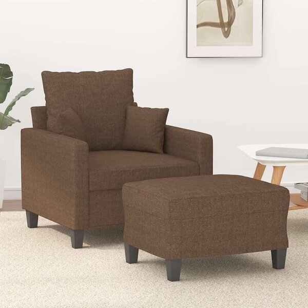 VidaXL barna szövet kanapéfotel lábtartóval 60 cm