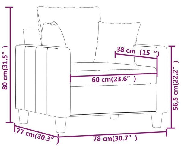 VidaXL fekete szövet kanapéfotel 60 cm