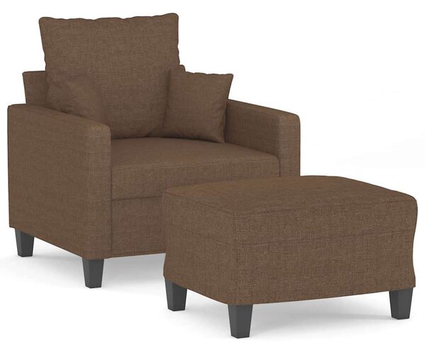 VidaXL barna szövet kanapéfotel lábtartóval 60 cm