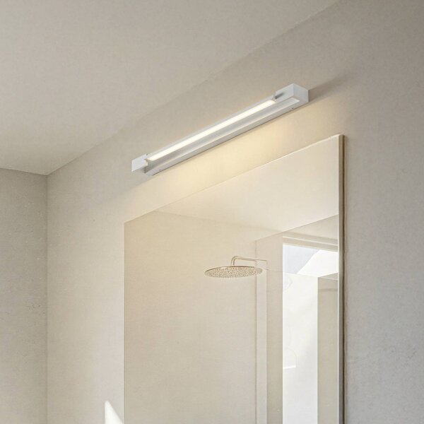 Arcchio LED fali világítás Jora, 60 cm, fehér, forgatható, IP44, Fehér / opál, Fürdőszoba, Alumínium, Modern