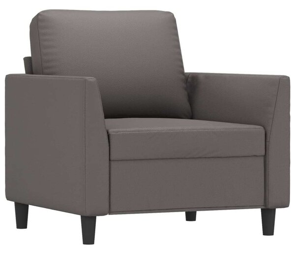 VidaXL szürke műbőr kanapéfotel lábtartóval 60 cm