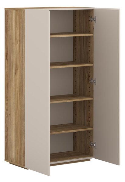 Könyvespolc Alsono 103, Ajtókkal, Zárt, Laminált forgácslap, 131x70x34cm, Tölgy, Kasmír