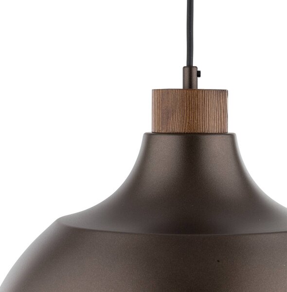 Envostar Kaitt lógó világítás, barna, Ø 34 cm, fa részletek, dimmelhető, Barna / rozsda, Nappali / Étkező, fém, Skandináv