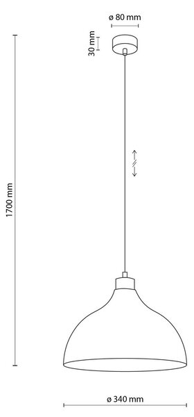 Envostar Kaitt lógó világítás, barna, Ø 34 cm, fa részletek, dimmelhető, Barna / rozsda, Nappali / Étkező, fém, Skandináv