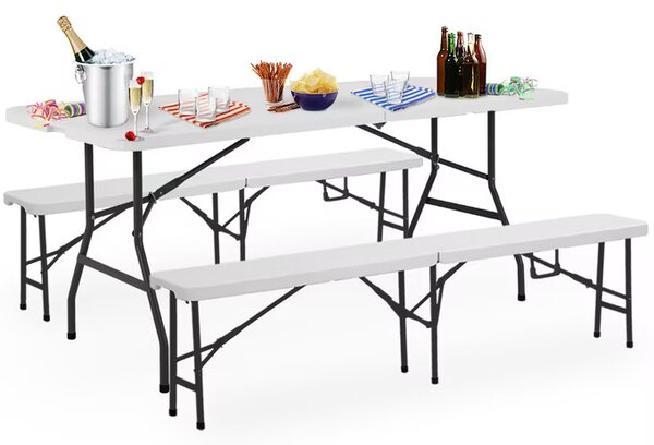 Casaria® Sörpad garnitúra 183 cm - fehér