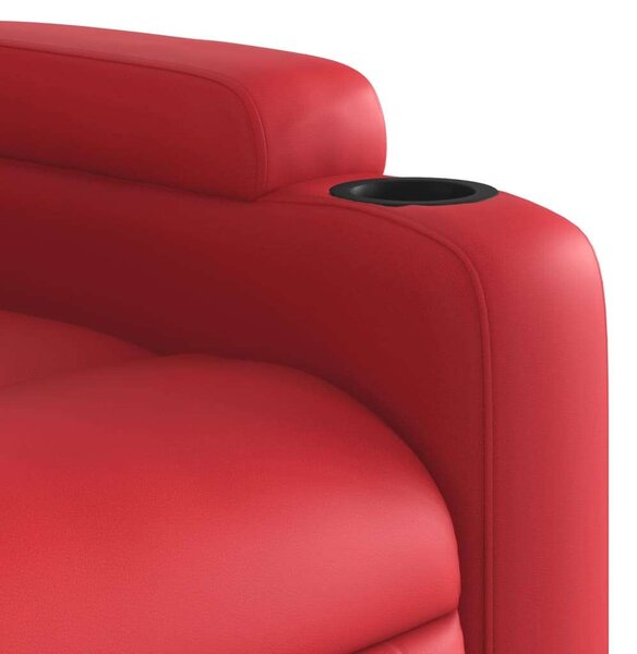 VidaXL piros műbőr dönthető masszázsfotel