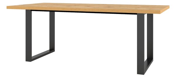 Asztal Avicavu 106, 76x100cm, Wotan tölgy, Fekete