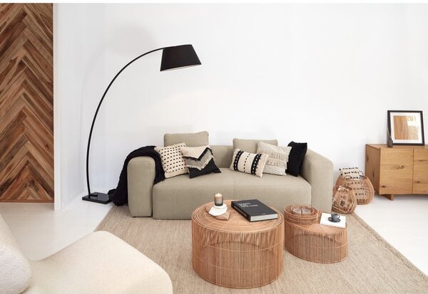 Fekete állólámpa textil búrával (magasság 210 cm) Juhe – Kave Home