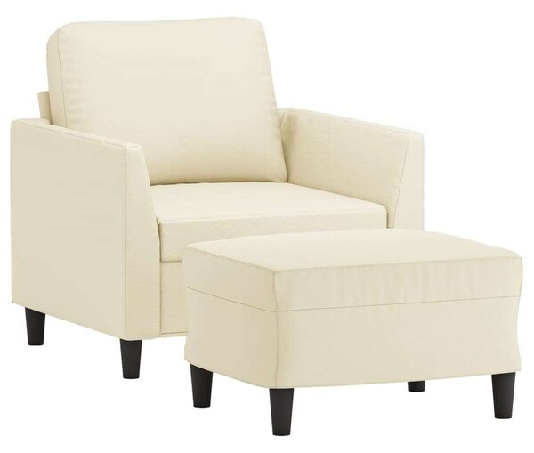 VidaXL krémszínű műbőr kanapéfotel lábtartóval 60 cm