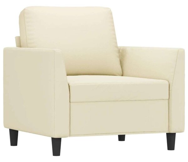 VidaXL krémszínű műbőr kanapéfotel lábtartóval 60 cm
