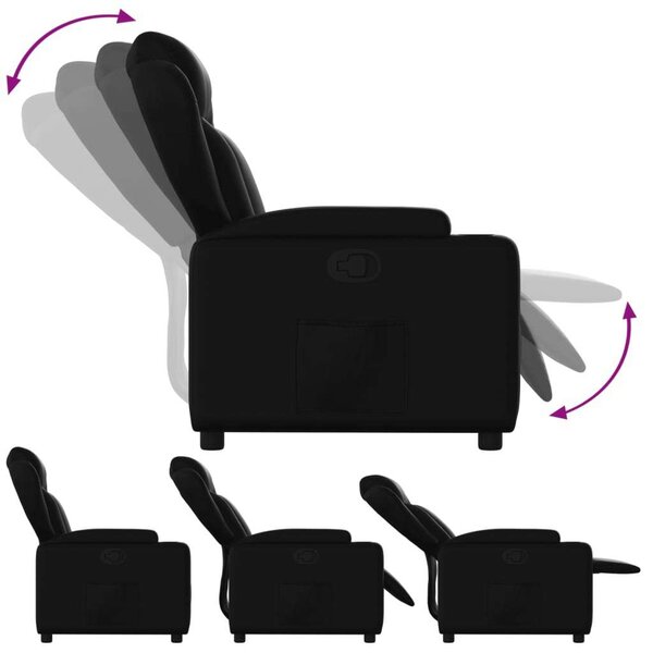 Dönthető Fotel - Fekete Műbőr - Kényelmes Relax Fotel