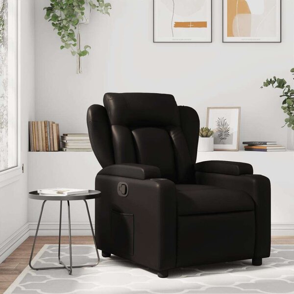 Dönthető Fotel - Fekete Műbőr - Kényelmes Relax Fotel
