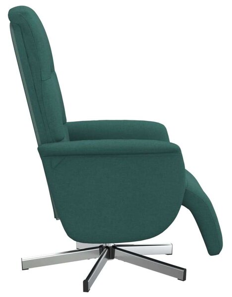 VidaXL sötétzöld szövet dönthető fotel lábtartóval