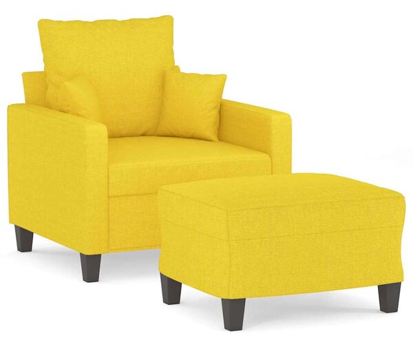 VidaXL világossárga szövet kanapéfotel lábtartóval 60 cm