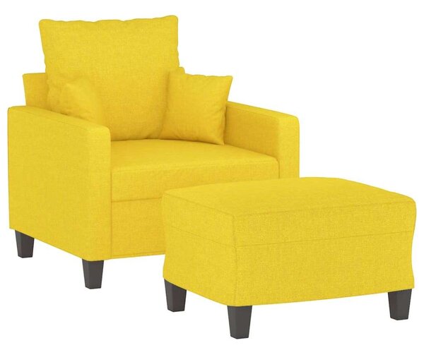 VidaXL világossárga szövet kanapéfotel lábtartóval 60 cm