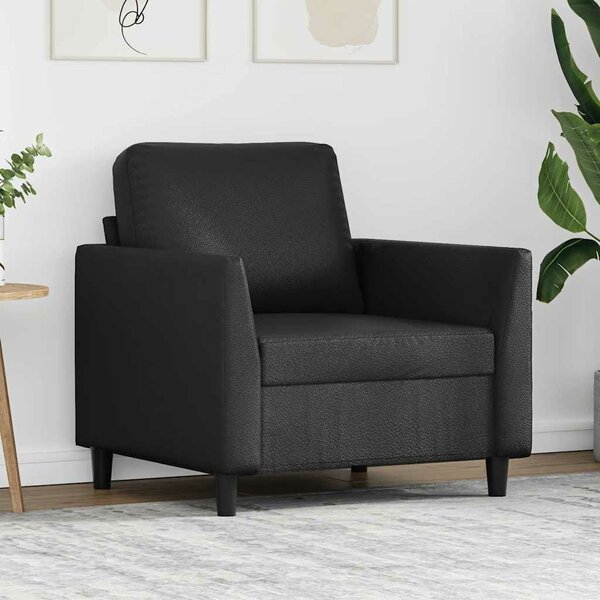 VidaXL Fekete Műbőr Fotel - 60 cm Ülőfelület