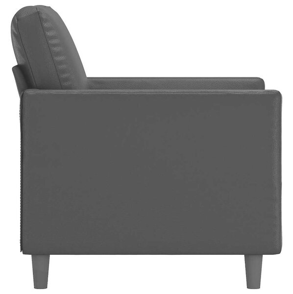 VidaXL Fekete Műbőr Fotel - 60 cm Ülőfelület
