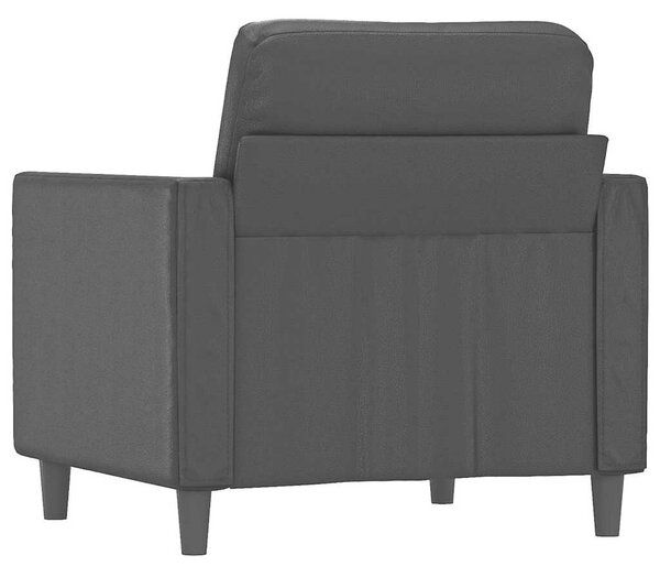 VidaXL Fekete Műbőr Fotel - 60 cm Ülőfelület