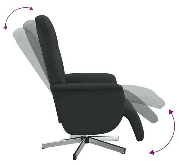 VidaXL fekete szövet dönthető fotel lábtartóval