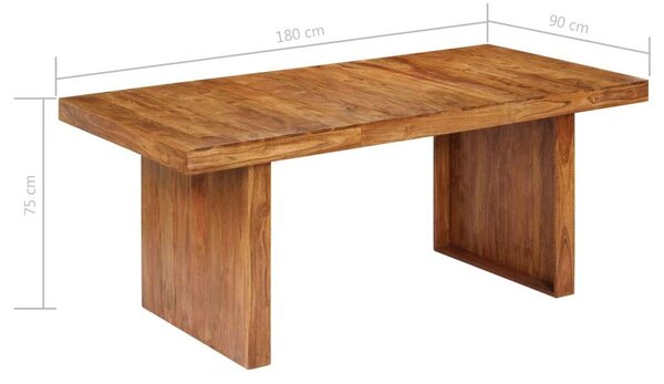 VidaXL Akácfa Étkezőasztal - 180x90 cm