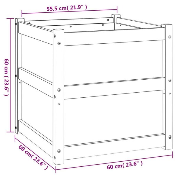 VidaXL Virágláda - Fenyőfa - 60x60x60 cm - 2 db