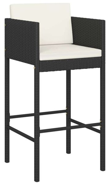 VidaXL Polyrattan Bárszék - 4 db - Fekete