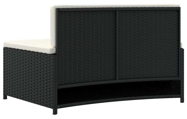 VidaXL 2 db fekete polirattan pezsgőfürdő pad párnával
