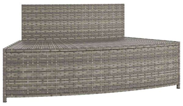 VidaXL 2 db szürke polyrattan pezsgőfürdő pad párnával