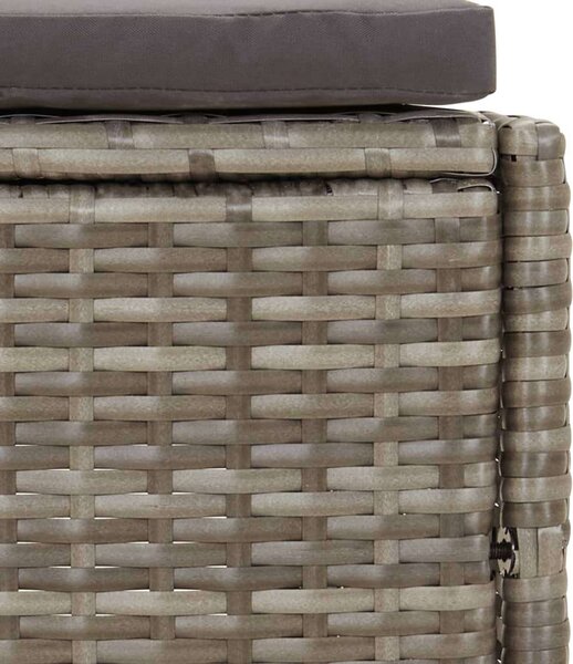 VidaXL 2 db szürke polyrattan pezsgőfürdő pad párnával