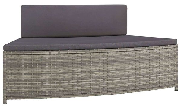 VidaXL 2 db szürke polyrattan pezsgőfürdő pad párnával