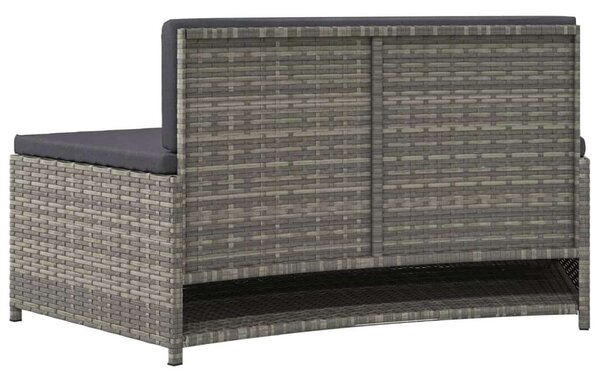 VidaXL 2 db szürke polyrattan pezsgőfürdő pad párnával